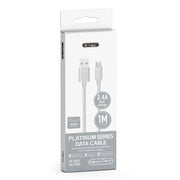 1 M Micro USB Cable Silver - Serie Platinum