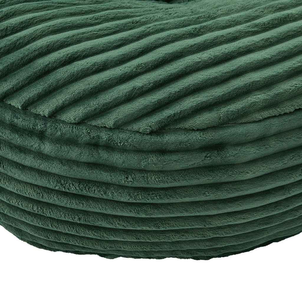Sitzsack ergonomico in corduroy verde smeraldo 108x108x52 cm; con braccioli e schienale alto