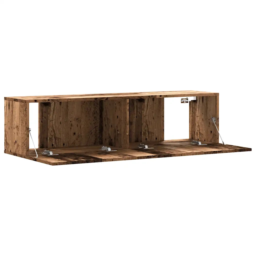 Mobile TV a Parete-Mobile TV a Muro Legno Antico 120x30x30 cm in Truciolato