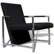 Poltrona/poltrona/divano club con gambe cromate materiale sintetico nero 1102046/3