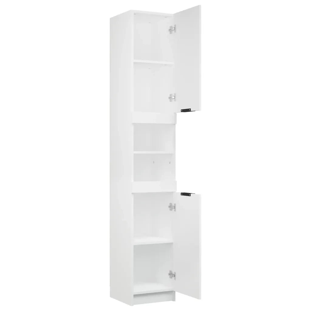 Mobiletto da bagno moderno con ampio spazio contenitivo 32 x 34 x 188 cm legno composito bianco 02_0047994