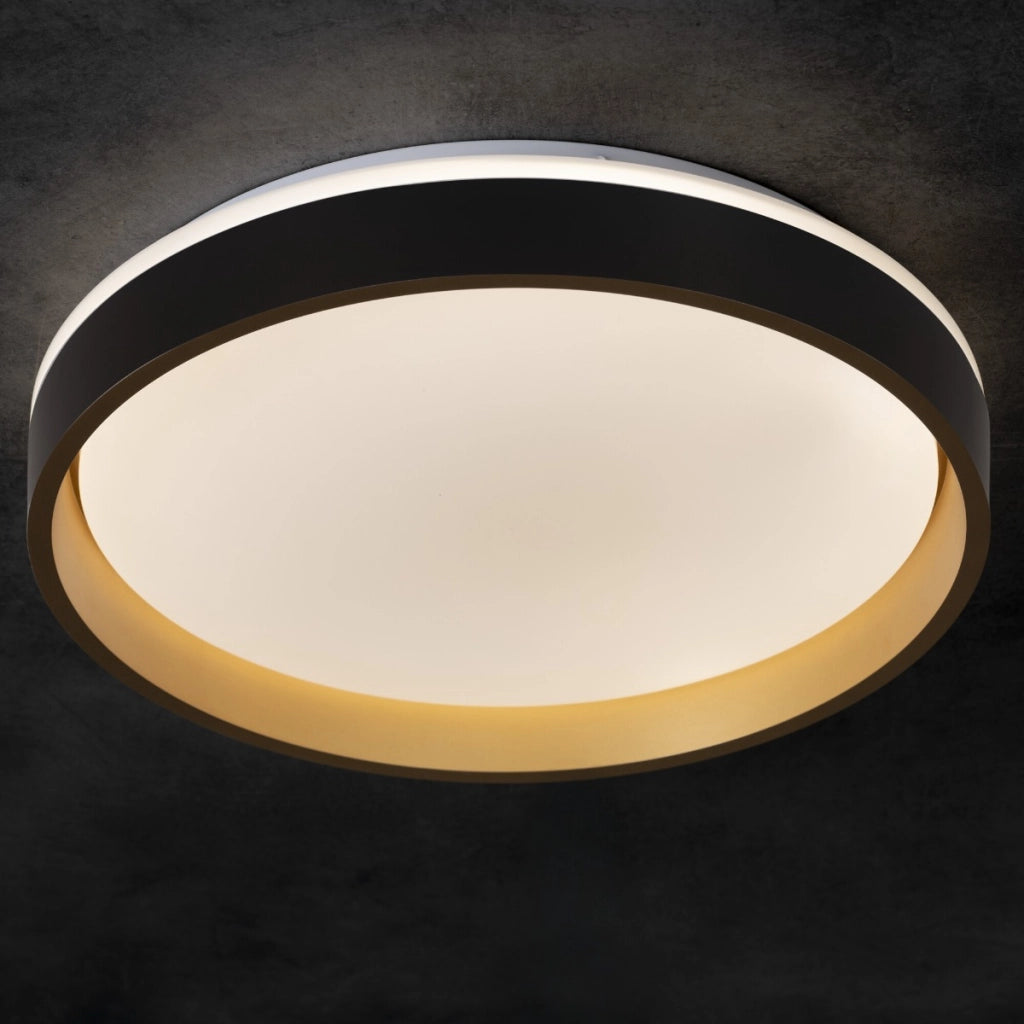 Plafoniera LED 25W CCT dimmer nero/oro Ø38 Kanlux SOLN