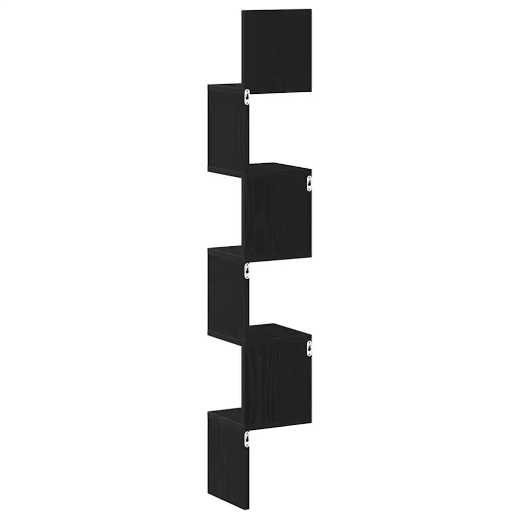 Mensola angolare A parete Rovere Nero 20 x 20 x 127,5 cm 862656