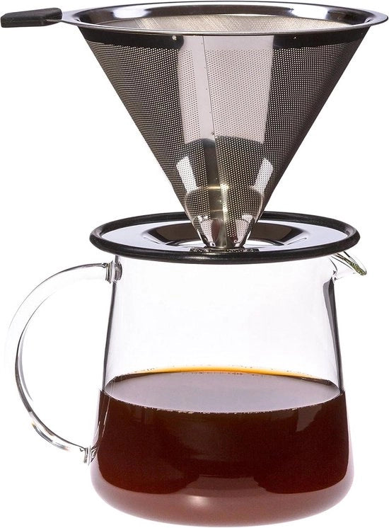 Dispensatore di Caffè per Due Persone - Filtro in Acciaio Inossidabile - 500 Millilitri di Capacità