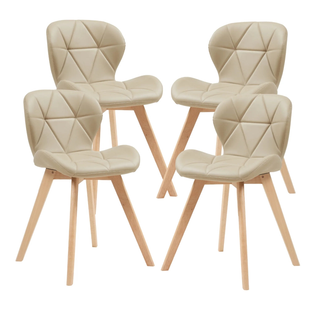Set di 4 sedie da pranzo dal design moderno e robusto 78 x 47 x 52 cm beige 03_0009842