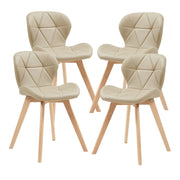 Set di 4 sedie da pranzo dal design moderno e robusto 78 x 47 x 52 cm beige 03_0009842