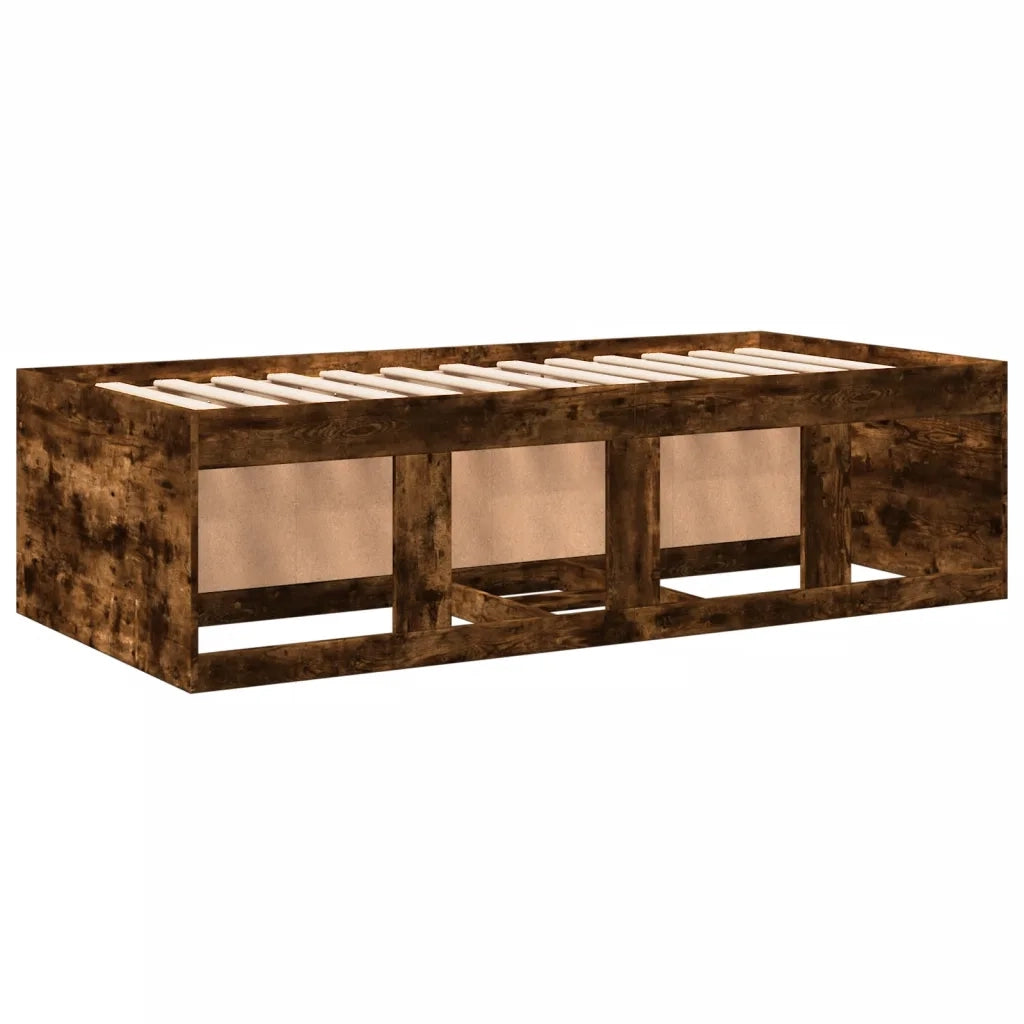 Divano Letto con Cassetti senza Materasso-Sofa Letto-Daybed Rovere Fumo 75x190 cm 866442