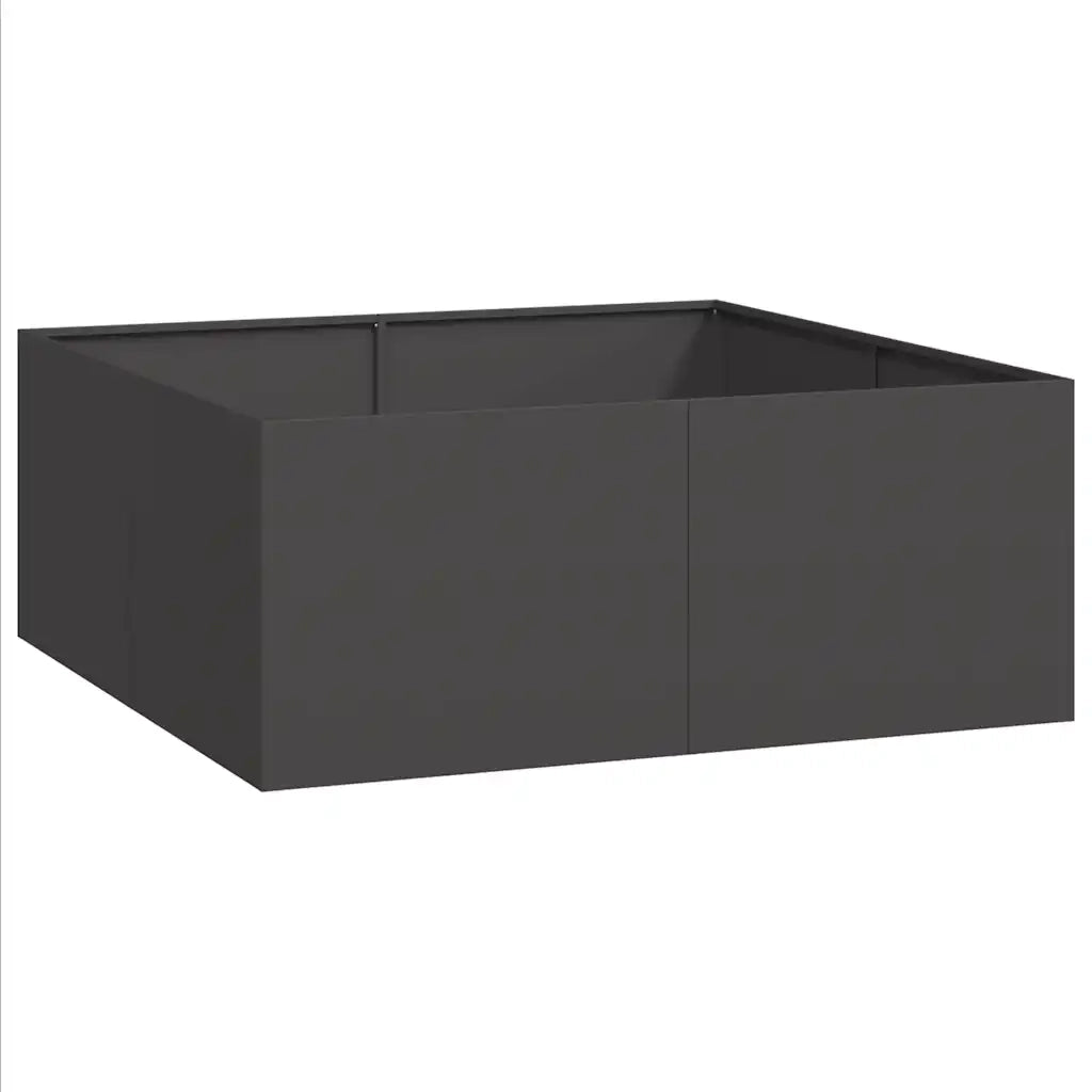 Fioriera | Cassetta per fiori | Vaso Nera 100x100x40 cm in Acciaio