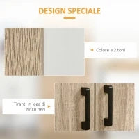 Dispensa Cucina in Legno MDF con 4 Ripiani Regolabili e 4 Porte, 80x40x182 cm