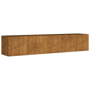 Portavaso per fioriera aiuola rialzata piante fiori terrazzo giardino giardino 200 x 40 x 40 cm acciaio corten marrone 02_0039394