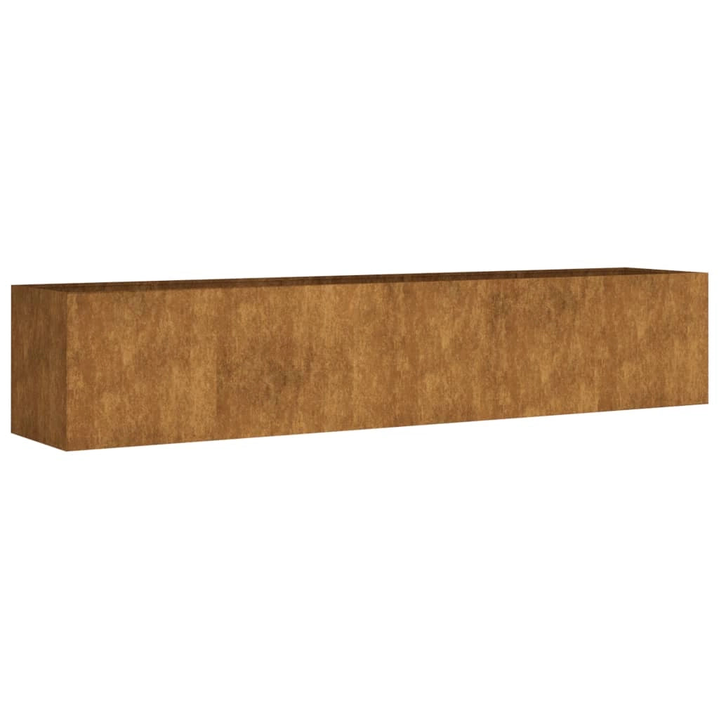 Portavaso per fioriera aiuola rialzata piante fiori terrazzo giardino giardino 200 x 40 x 40 cm acciaio corten marrone 02_0039394