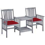 Sedie da Giardino con Cuscini e Tavolino in Massello di Acacia cod mxl 40111