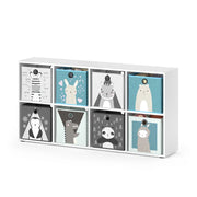 Vicco Libreria bambini Bianco 143 x 72 cm con 8 scatole pieghevoli