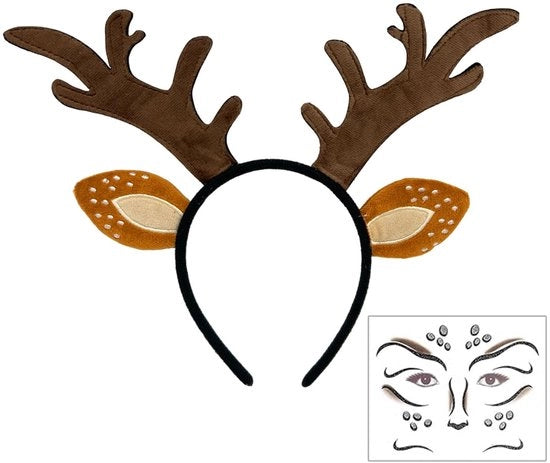 Cintura con Cervo Corna - Accessorio per Abito da Donna - Halloween - Carnevale - Natale - Festa degli Elfi - Marrone