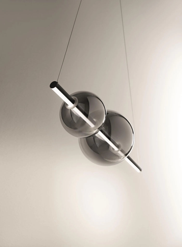 SOSPENSIONE FUFI NERO 3000K 2020LM 40W DIMMERABILE L.100CM