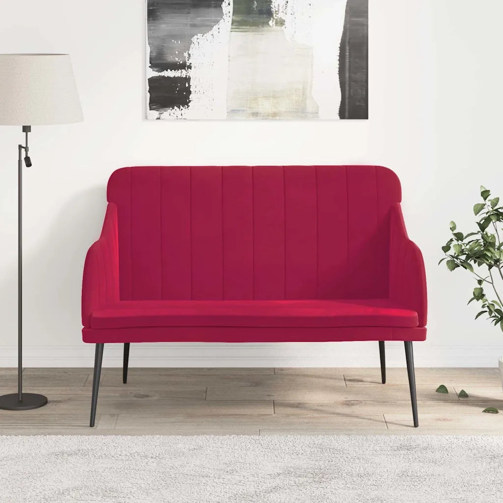 vidaXL Panca Rosso Vino 110x76x80 cm in Velluto
