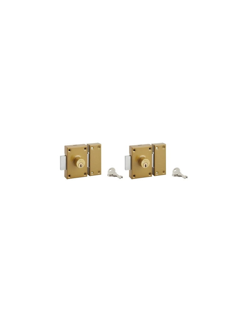 Set di 2 serrature a pomolo, cilindro Ø 25 x 40 mm, apribile, 3 chiavi per serratura – SERRUPRIX