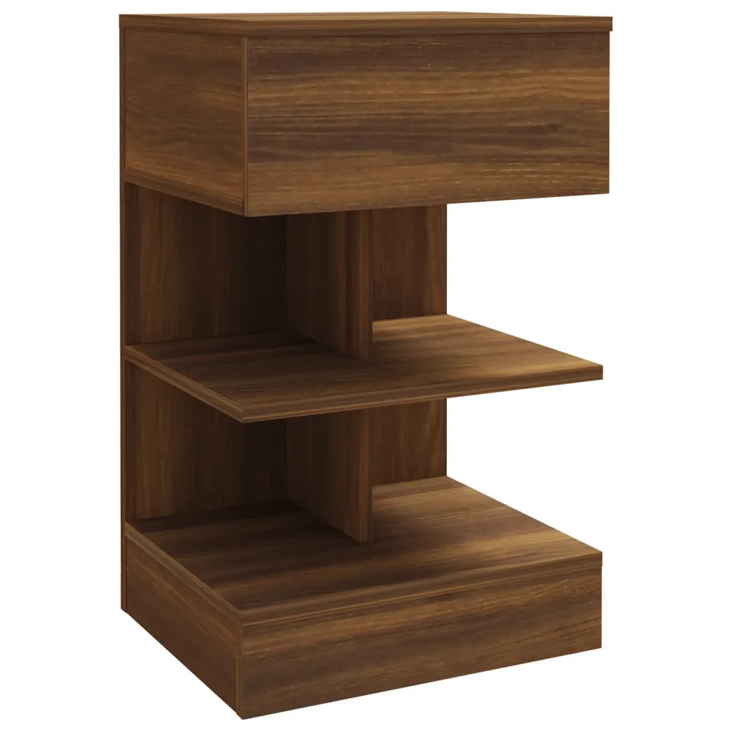 Comodino Rovere Marrone 40x35x65 cm in Legno Multistrato 816045