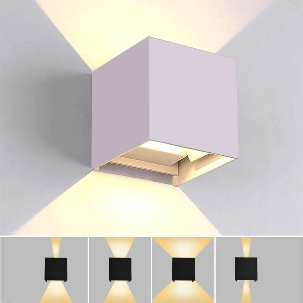 12W Applique LED parete muro impermeabile doppio fascio luce regolabile IP65 giardino facciate 230V BIANCO 3000K