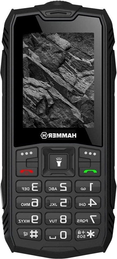 Telefono cellulare portatile ininterrotto sbloccabile IP68 resistente ai shock doppia SIM batteria 1800 mAh tasti grandi radio FM riproduttore MP3 fotocamera torcia nera
