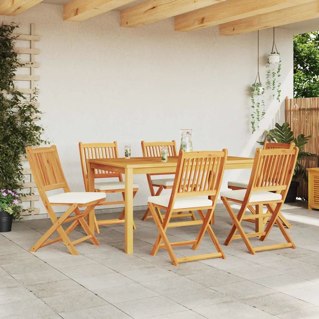 Sedia pieghevole con cuscino 6 pcs Bianco 49 x 57.5 x 92cm 3329125