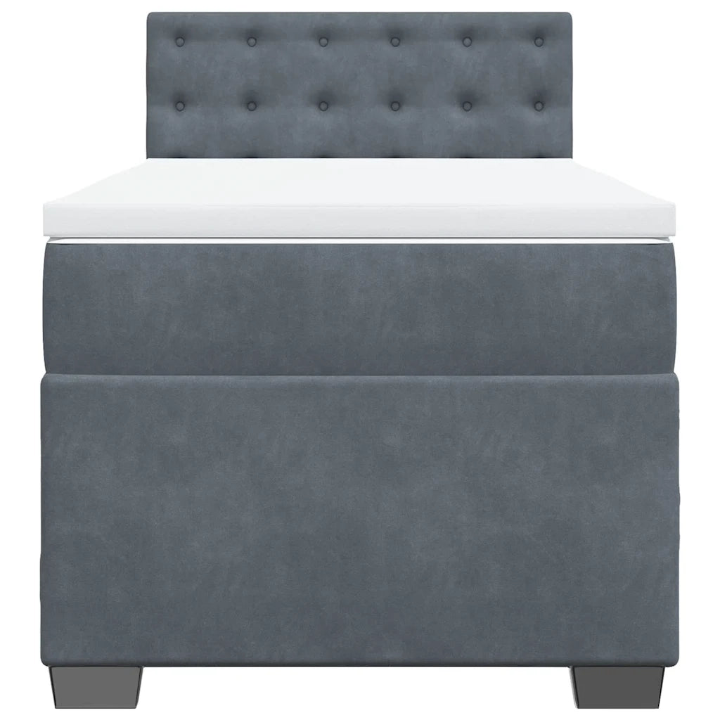 Giroletto a Molle con Materasso Grigio Scuro 100x200 cm Velluto 3288547