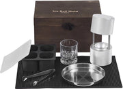 Impastatore di ghiaccio, 60 mm, con forma rotonda, in alluminio da aereo, con blocco, coperchio, foro e vetro per whisky, cocktail, feste e giorni di festa