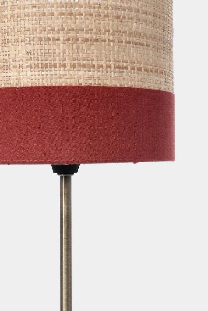 Lampada da Tavolo con Base in Acciaio e Paralume in Rafia - ZAIN