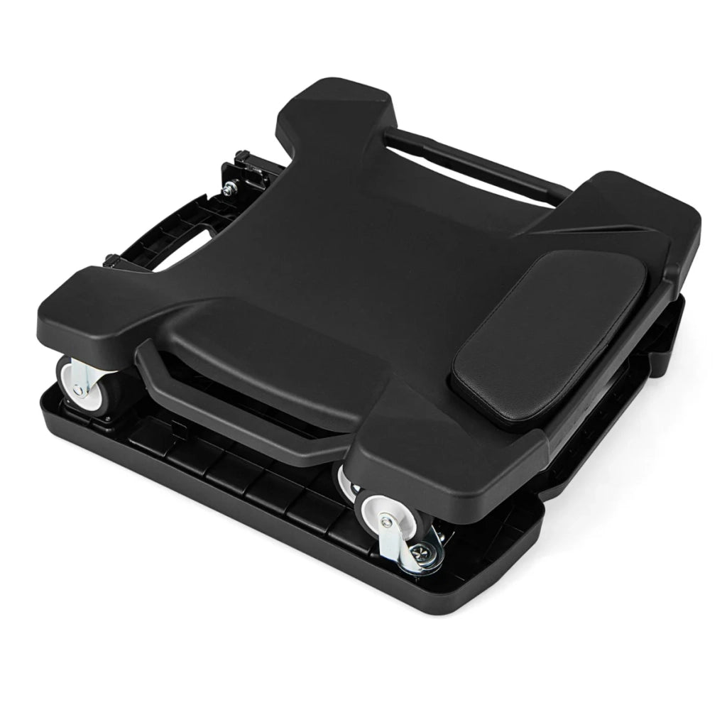 Carrello di ispezione meccanico pieghevole 108 x 55 x 14 cm portata 158 kg poggiatesta imbottito stile moderno PP nero 20_0011384