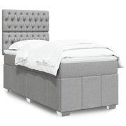 Giroletto a Molle con Materasso Grigio Chiaro 90x200 cm Tessuto