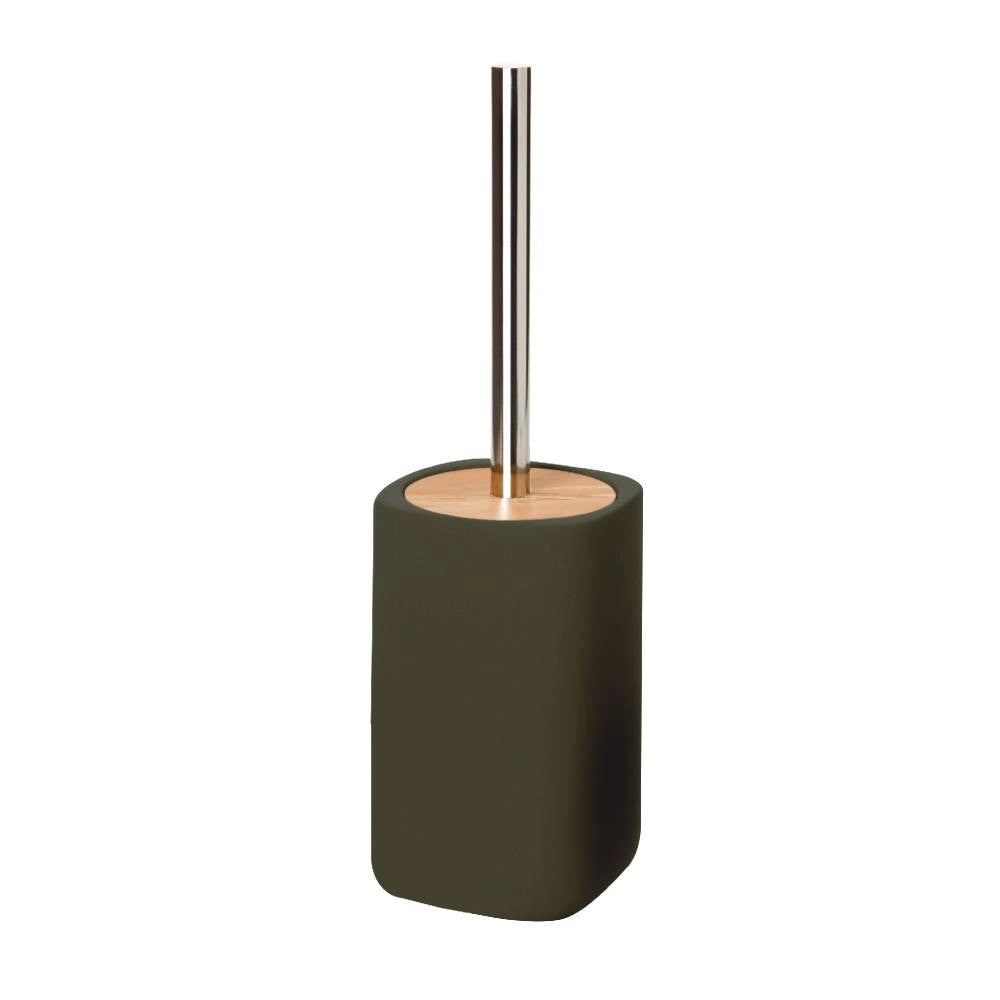 Porta scopino ceramica e legno - serie twin