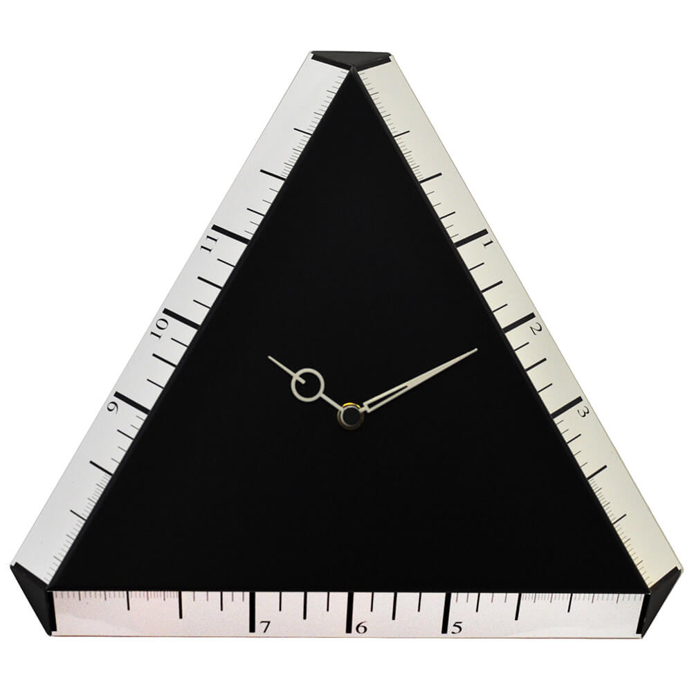 Orologio da Parete Triangolare 38X38Cm Pirondini Italia Pitagora Nero