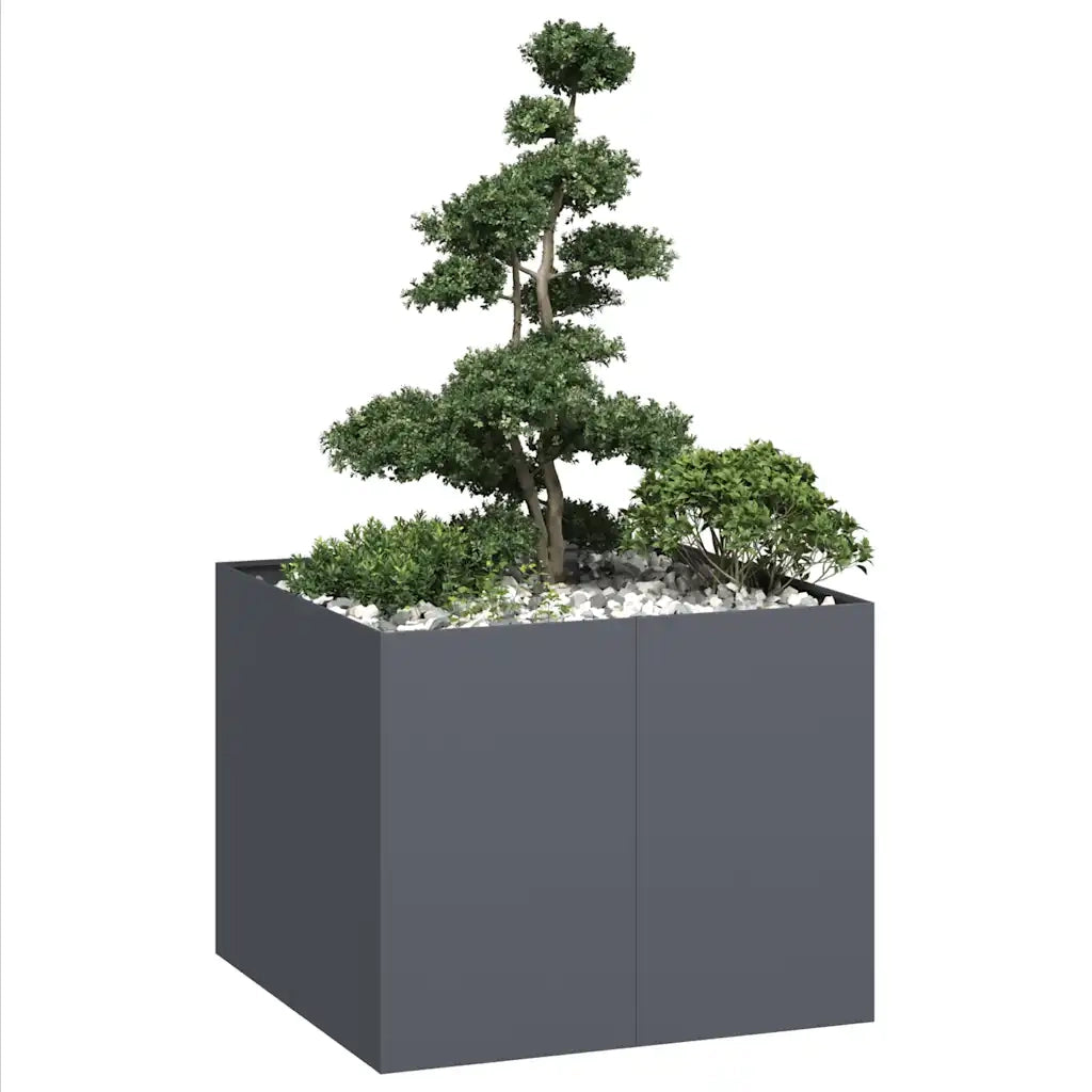 Fioriera Antracite 100x100x80 cm in Acciaio 860824