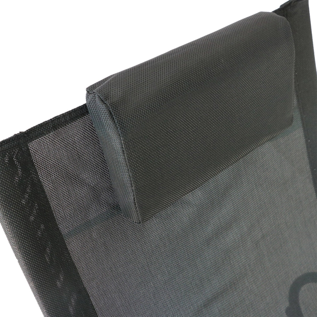 Easycomfort Sdraio da Giardino Zero Gravity, Sedia a Dondolo con Cuscino e Tessuto Traspirante, 105x62x88cm, Nera