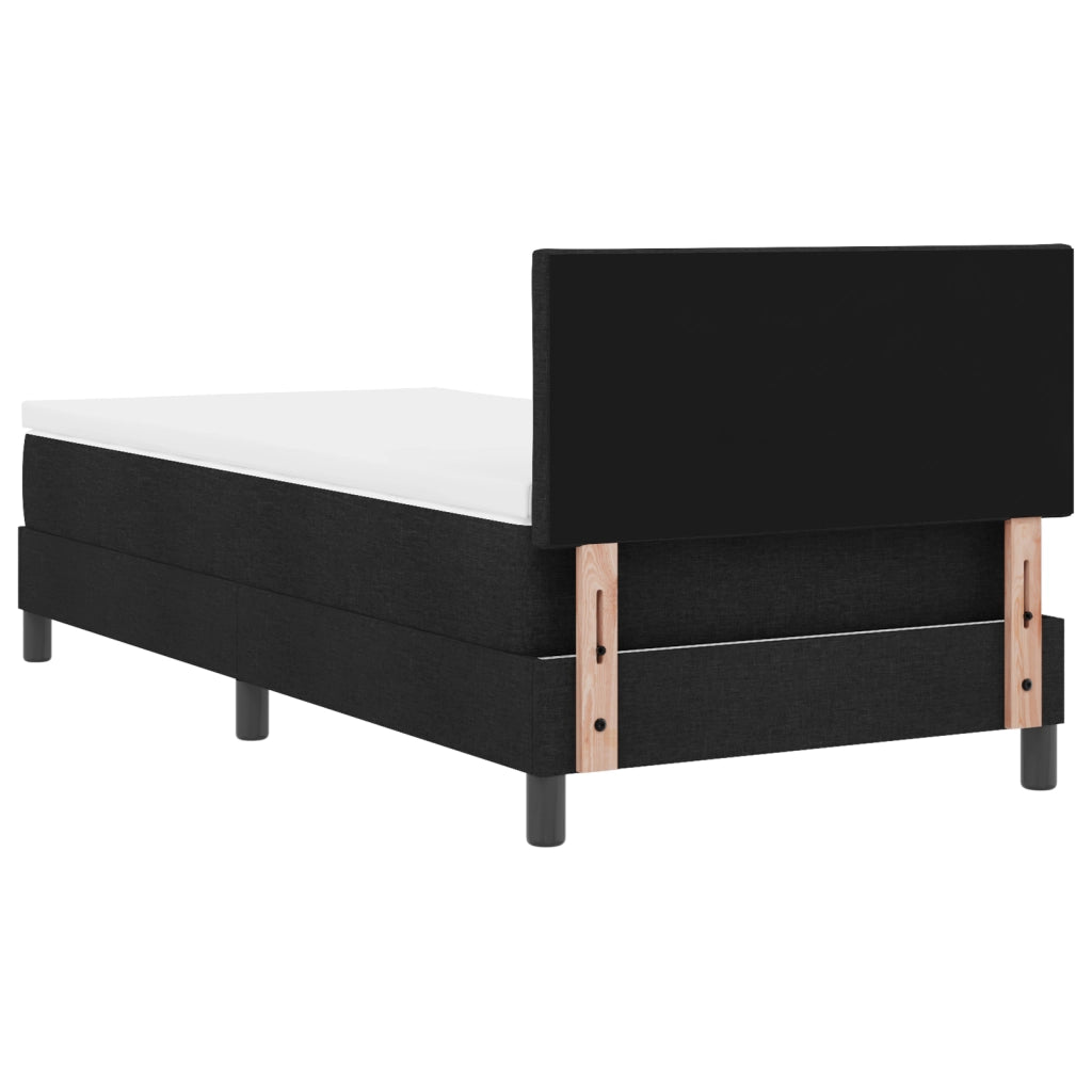 Letto con Box Spring Nero 90x190 cm Tessuto