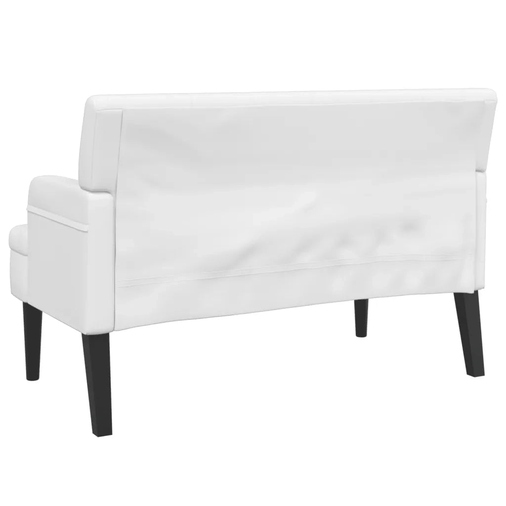vidaXL Panca con Schienale Bianca 112x65,5x75 cm in Similpelle
