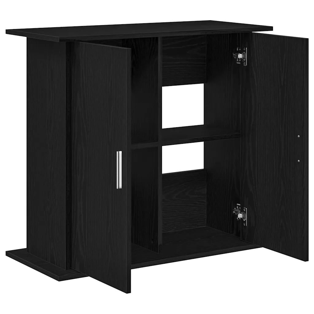 Supporto per Acquario 81x36x73 cm Legno Multistrato Rovere Nero