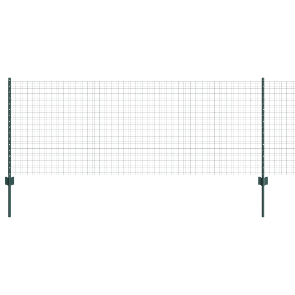 Recinzione in Rete Saldato con 5 U Post Verde 0.8x10 m Acciaio