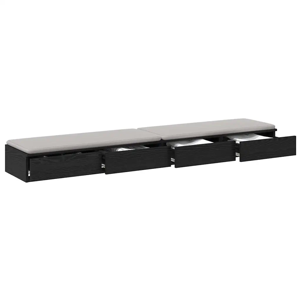 Cassetti per letto Rovere Nero 200 x 36,5 x 16,5 cm