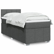 Giroletto a Molle con Materasso Grigio Scuro 100x200 cm Tessuto 3286980