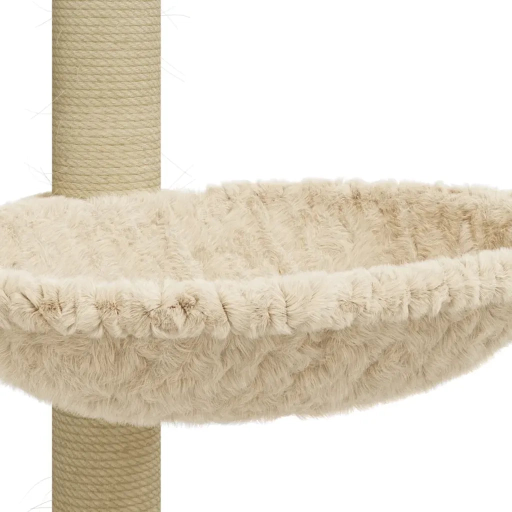 Albero per Gatti con Palo Tiragraffi in Sisal Crema 74 cm 171588
