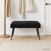 Panchina con bottoni imbottiti Nero 80 x 40 x 46 cm Velluto 42038521