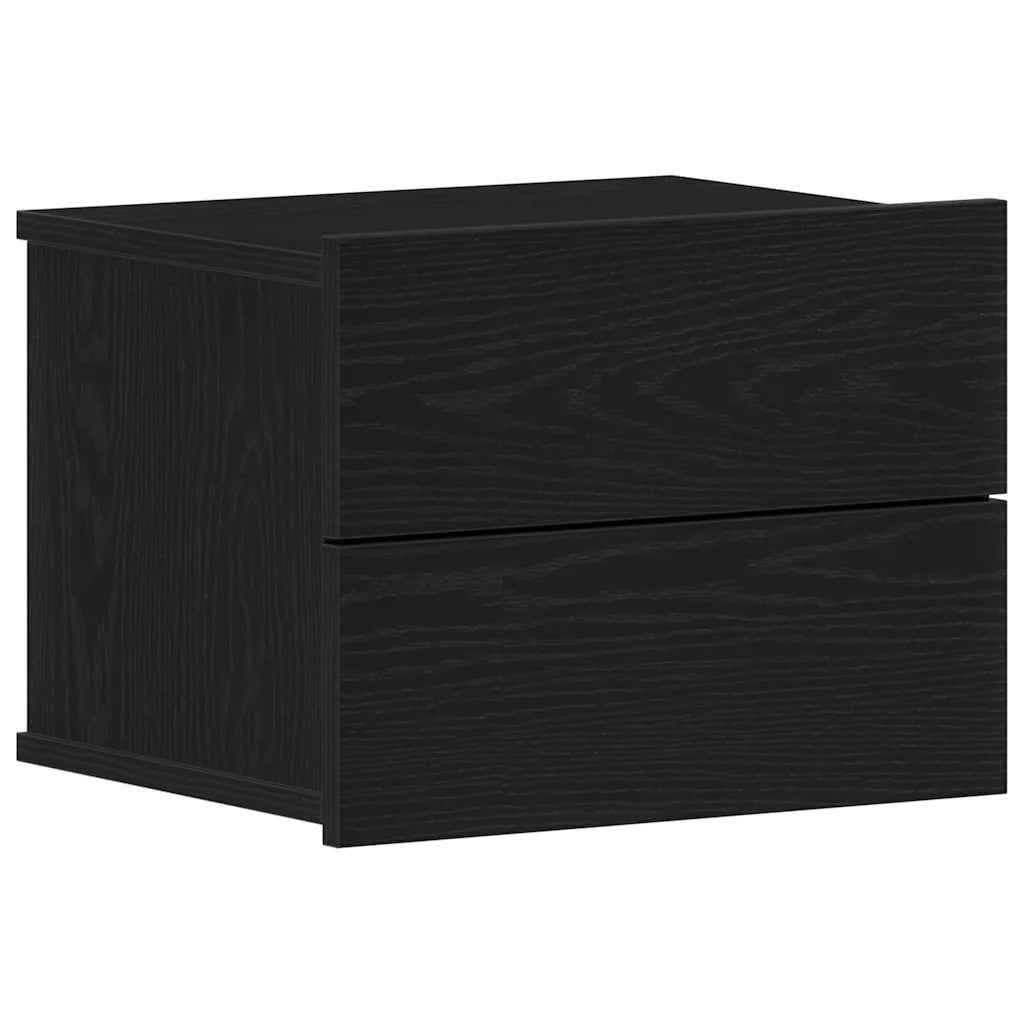 Set di 2 Comodini | Armadio da Notte | Mobiletto da notte con cassetto Rovere Nero 40 x 30 x 30 cm
