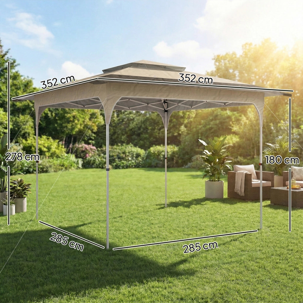 Tenda da giardino pieghevole ¨C zephmum ¨C caqui 3.5x3.5 m
