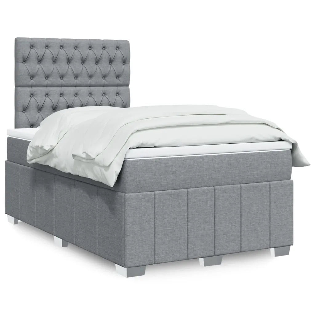 vidaXL Giroletto a Molle con Materasso Grigio Chiaro 120x190cm Tessuto