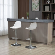 Set di 2 sgabelli da bar 42x38x82-104 cm regolabili in altezza in pelle sintetica bianco