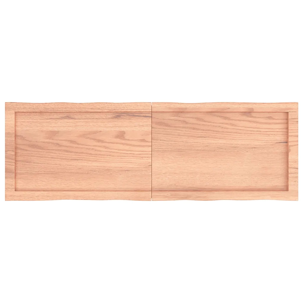 Piano Tavolo Marrone Chiaro 120x40x(2-6) cm Rovere Non Trattato 363957