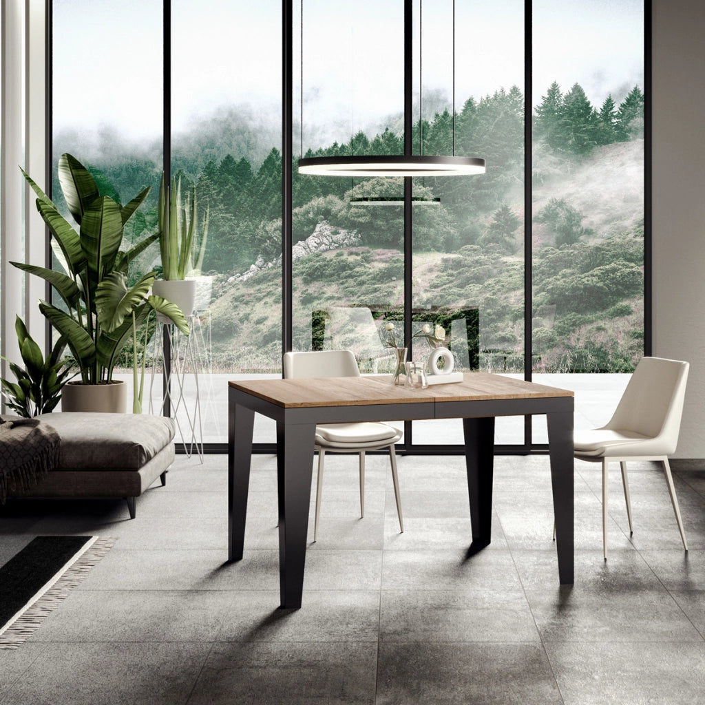 Tavolo allungabile 90x120/224 cm Flaris Evolution Quercia Natura telaio Antracite