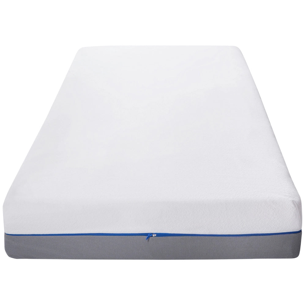 Materasso in Memory Foam Bianco con Tessuto Grigio Duro 90 x 200 cm