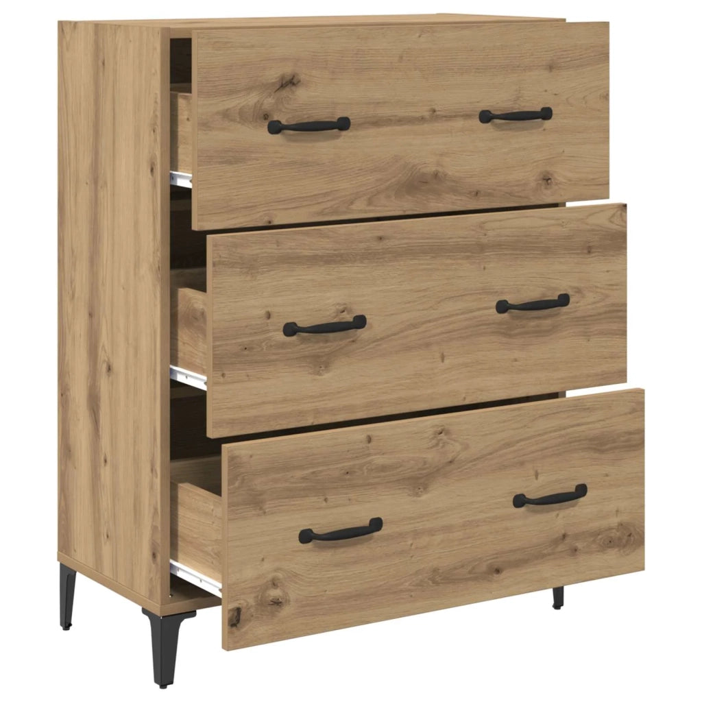 Credenza | Madia | Buffet da pranzo | Armadio da pranzo con cassetto Rovere artigianale 69,5 x 34 x 90 cm